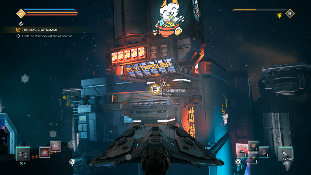 Ramen er billig i Everspace 2, det trenger bare vann og krydder for å bli spiselig.